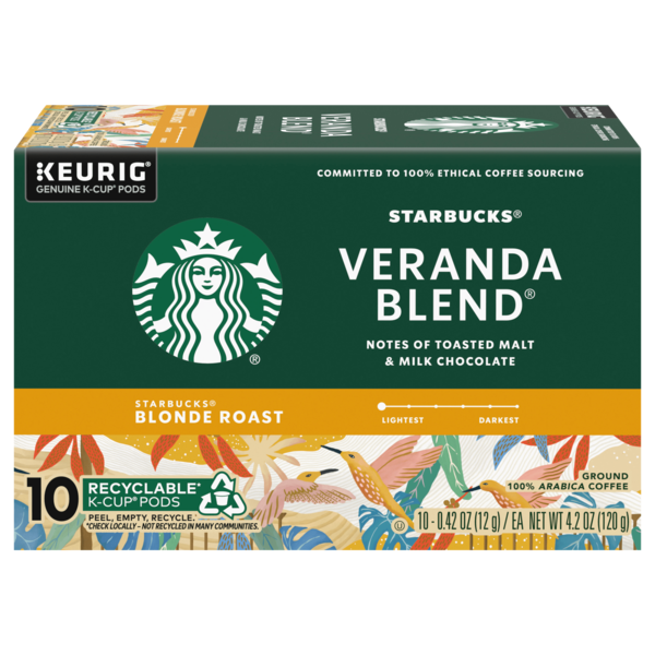 Starbucks Veranda Blend Blonde Roast K-Cup Coffee  DestGlow