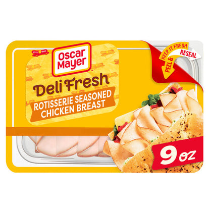 Oscar Mayer Rotisserie Seasoned Chicken Breast Sliced Lunch Meat, for a Low Carb Lifestyle