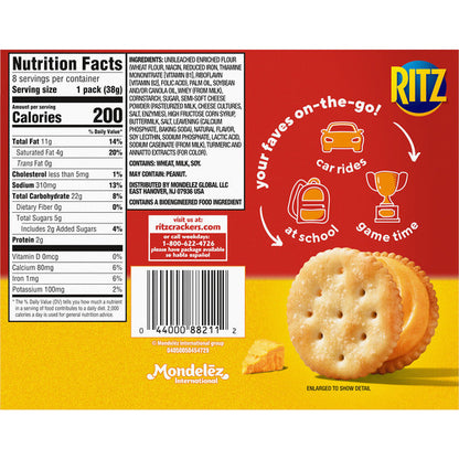 Ritz Cheese Sandwich Crackers, Lunch Snacks, Snack Packs 11 oz