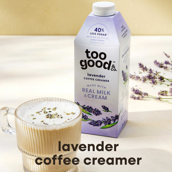 Too Good &amp; Co. Lavender Coffee Creamer, Flavored Creamer Made with Real Milk and Cream, Tastes Great in Iced Coffee and Cold Brew, 25.4 fl oz  DestGlow