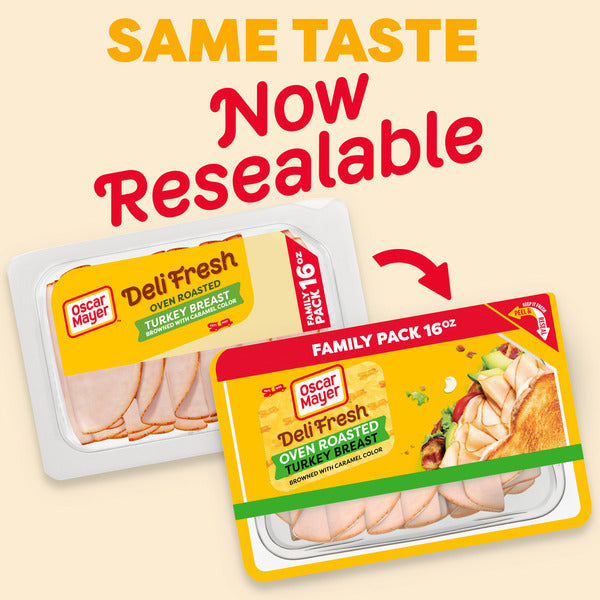 Oscar Mayer Deli Fresh Oven Roasted Turkey Breast Sliced Sandwich Lunch Meat Family Size  DestGlow