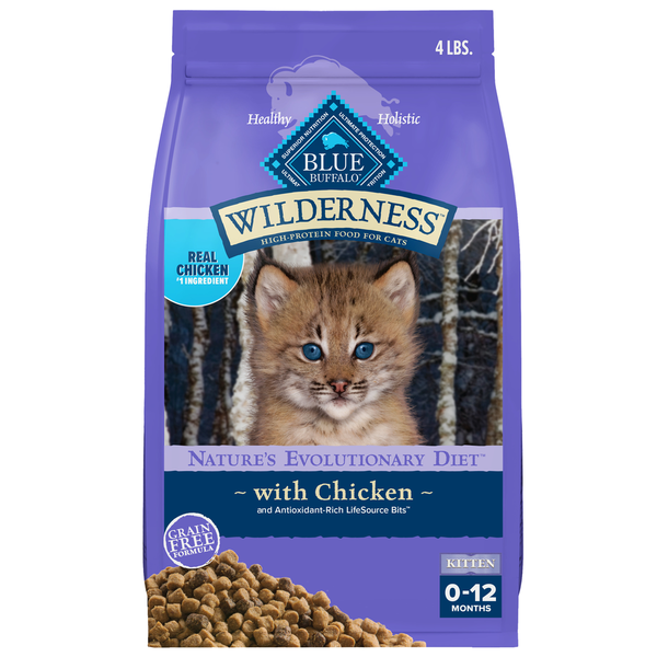 Blue Buffalo Wilderness High Protein, Natural Kitten Dry Cat Food, Chicken  DestGlow