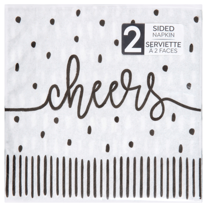 Sensations Modern Monochrome 2 Sided 2-Ply Napkin