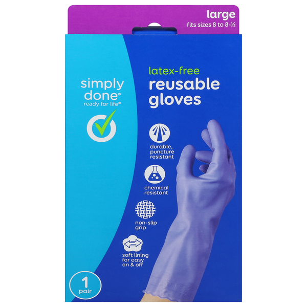Simply Done Large Latex-Free Household Gloves  DestGlow