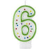 Wilton Number 6 Green Birthday Candle️  DestGlow