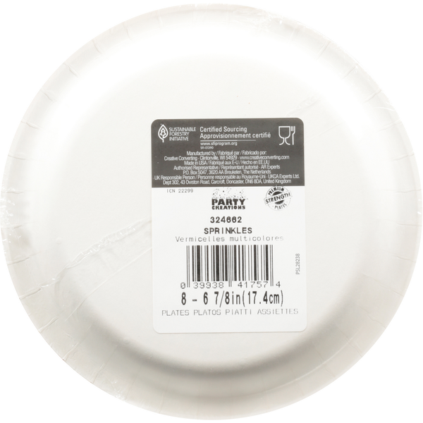Party Creations Plates, Sprinkles  DestGlow