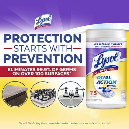 Lysol Disinfectant, Multi-Surface Antibacterial Scrubbing Wipes, Citrus
