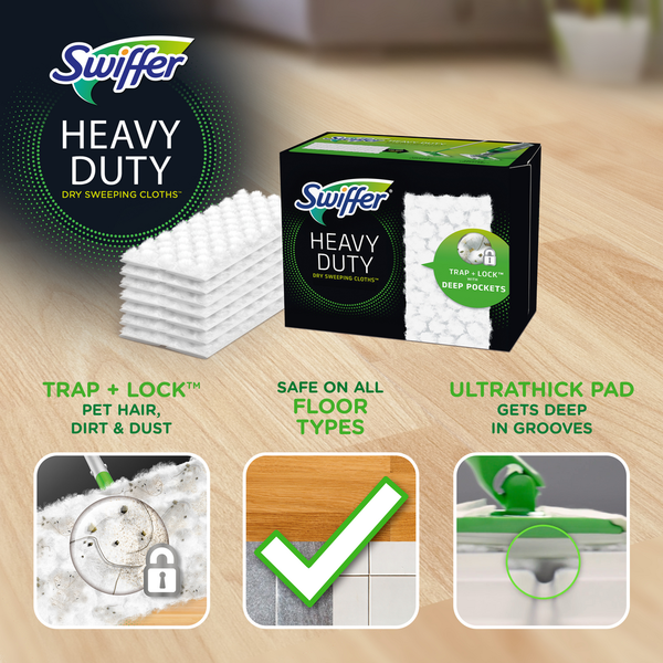 Swiffer Sweeper Heavy Duty Dry Multi-Surface Cloth Refills  DestGlow