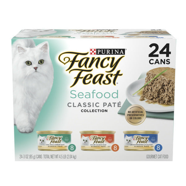 Purina Fancy Feast Seafood Classic Pate Collection Grain Free Wet Cat Food  DestGlow