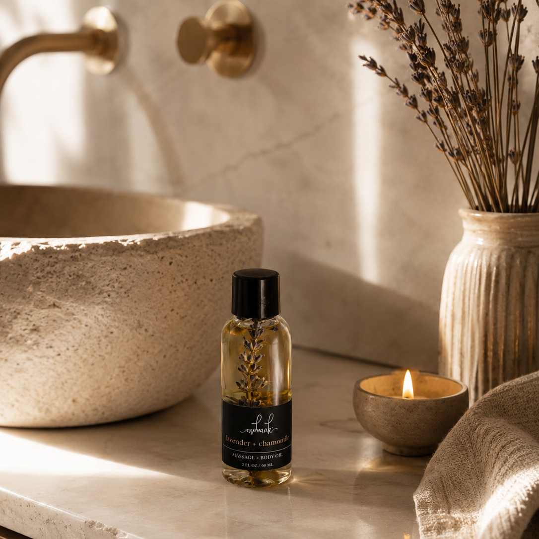 Lavender + Chamomile Travel Body Oil by Mobaak Aromatherapy Shoppe