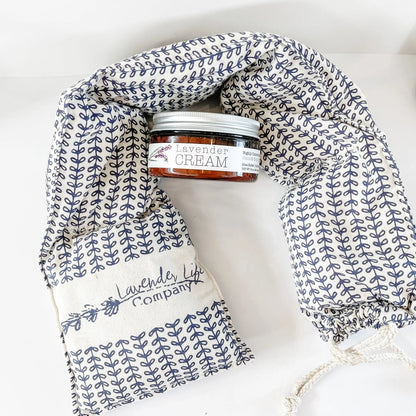 Lavender Cream &amp; Warming Neck Wrap — Relaxation Gift Set by Lavender Life Company