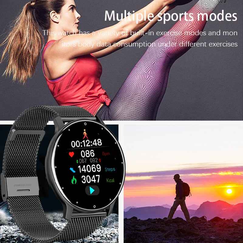 AquaSport™ Waterproof Smartwatch – Rose Gold Mesh Band &amp; Fitness Tracker