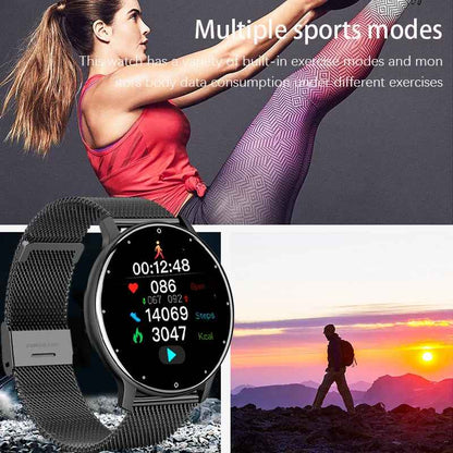 AquaSport™ Waterproof Smartwatch – Rose Gold Mesh Band &amp; Fitness Tracker