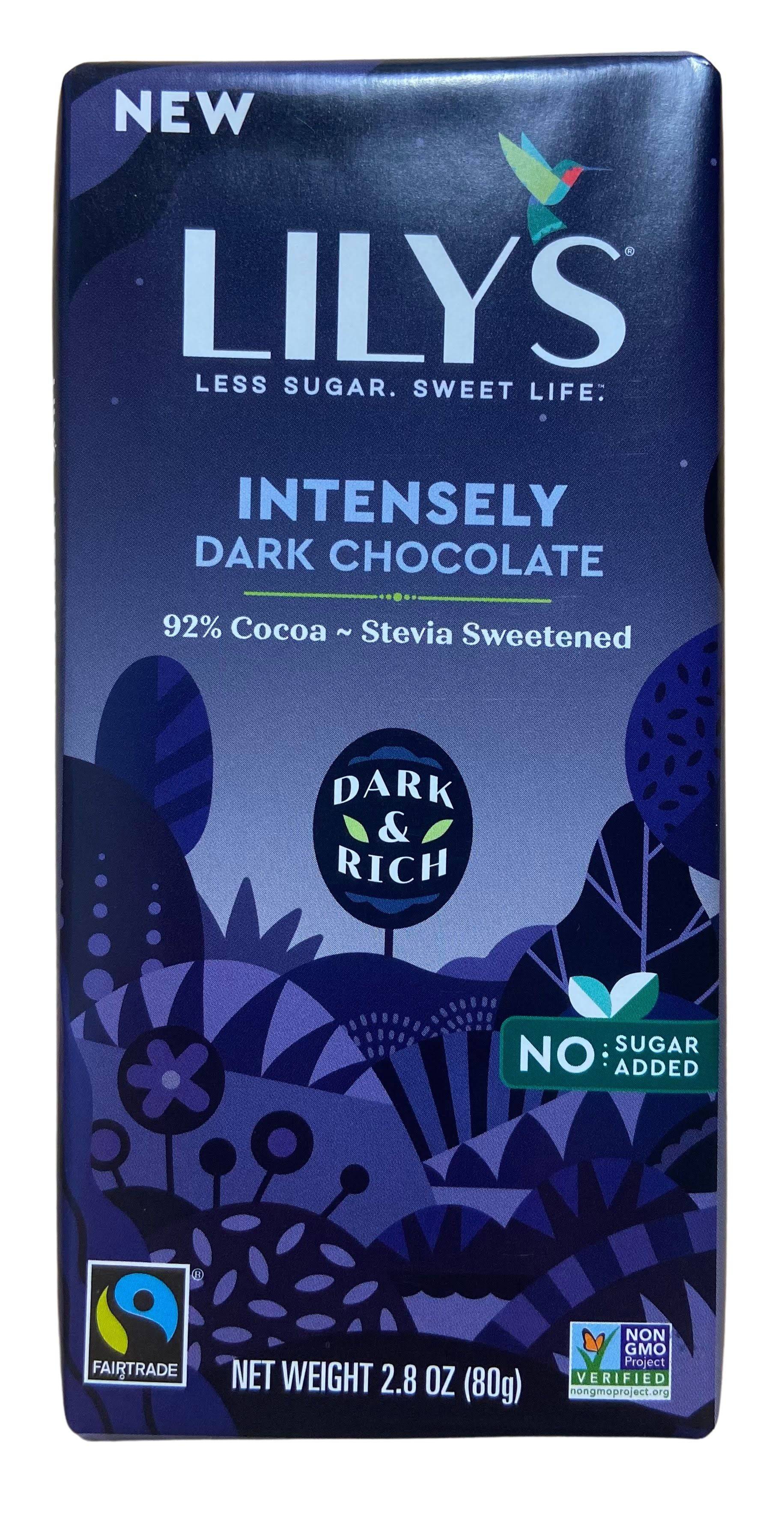 Chocolate Bars, Dark, Stevia Sweetened, Lily&