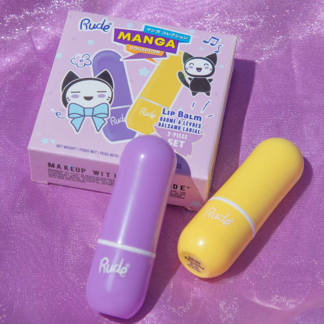 RUDE Manga Collection Lip Balm Duo - Grape Kiss / Pineapple Kiss Duo - DestGlow