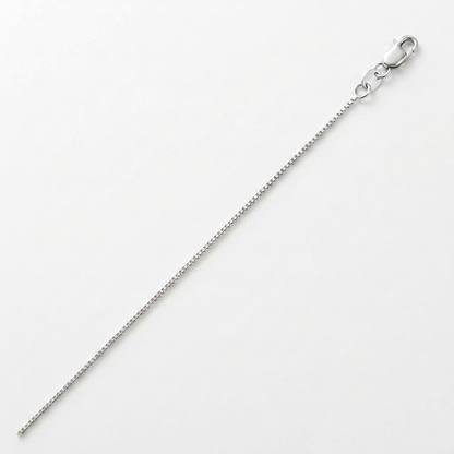 14k White Gold Classic Box Chain 0.7mm