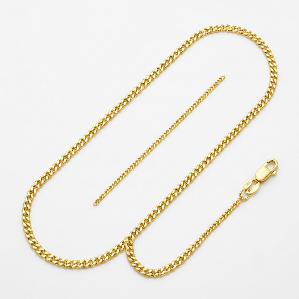 10k Yellow Gold Gourmette Chain 1.5mm  DestGlow