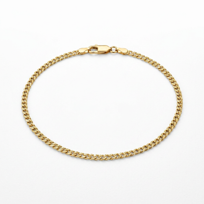 14k Yellow Gold Sparkle Anklet 1.5mm
