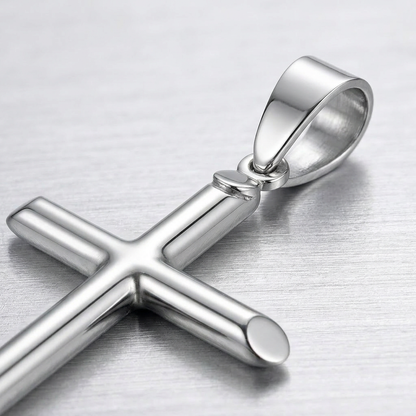 14k White Gold Slim Cross with Tapered Ends Pendant