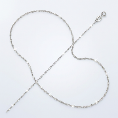 14k White Gold Singapore Chain 1.0mm
