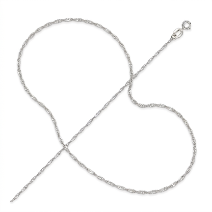 14k White Gold Singapore Chain 1.0mm