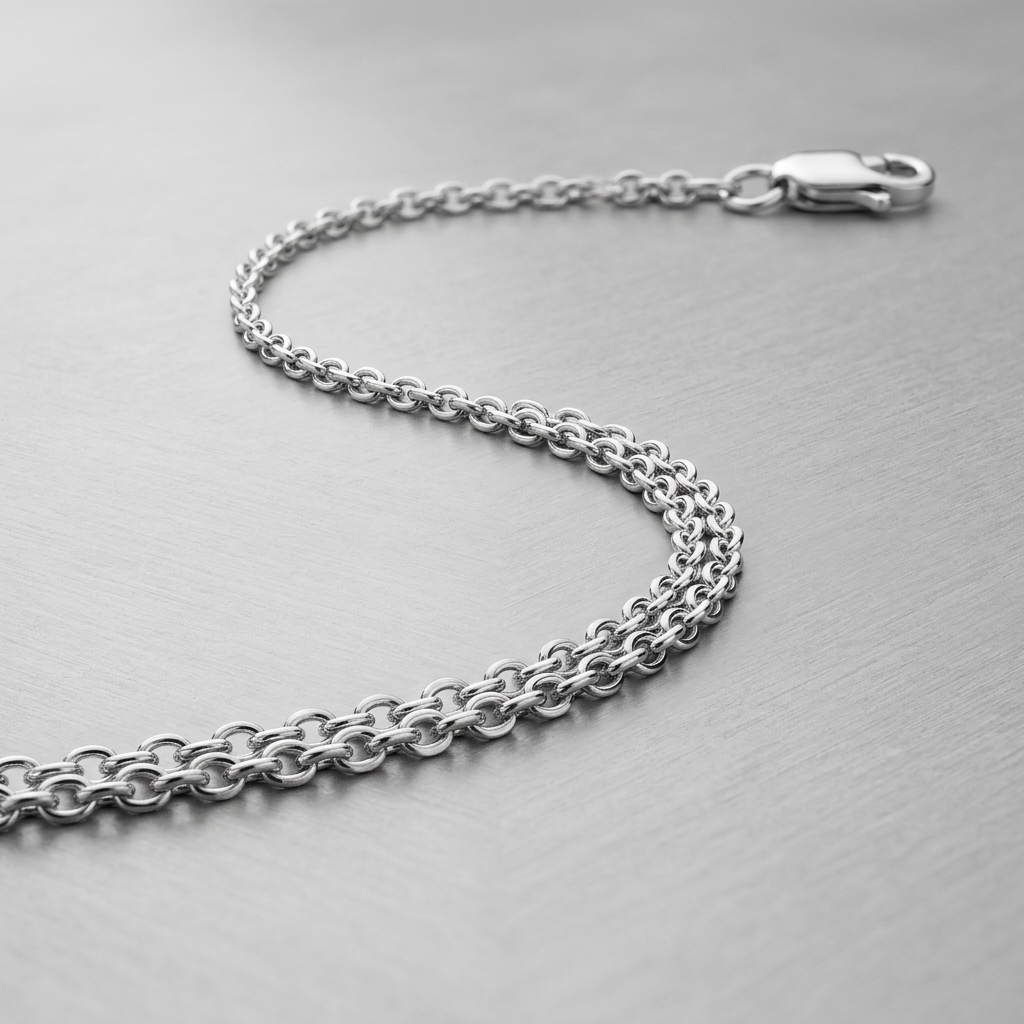 Sterling Silver Rhodium Plated Cable Chain 1.9mm  DestGlow