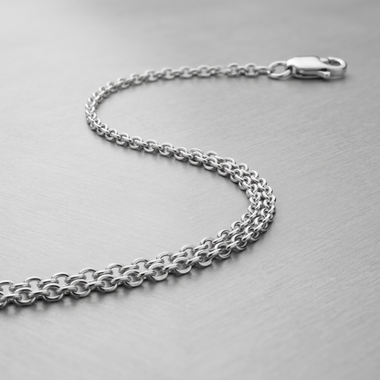 Sterling Silver Rhodium Plated Cable Chain 1.9mm