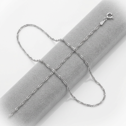 14k White Gold Singapore Chain 1.7mm