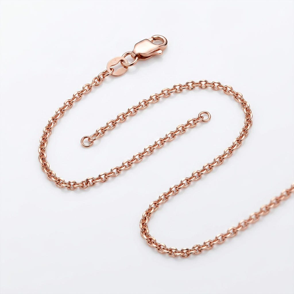 Diamond Cut Cable Link Chain in 14k Rose Gold (0.8 mm)  DestGlow