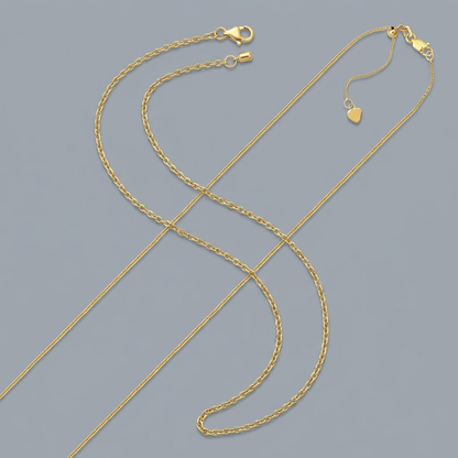 10k Yellow Gold Adjustable Cable Chain 0.9mm