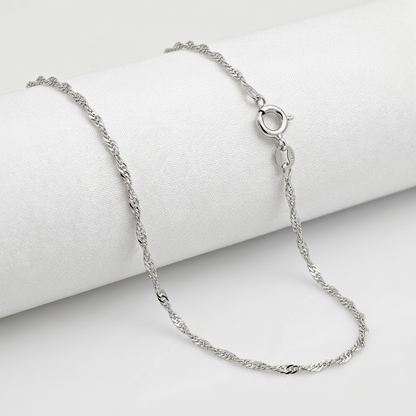 10k White Gold Singapore Chain 1.0mm
