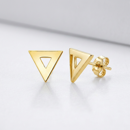 14 k Yellow Gold Polished Open Triangle Post Earrings