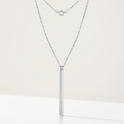 Sterling Silver 24 inch Necklace with Long Polished Bar Pendant