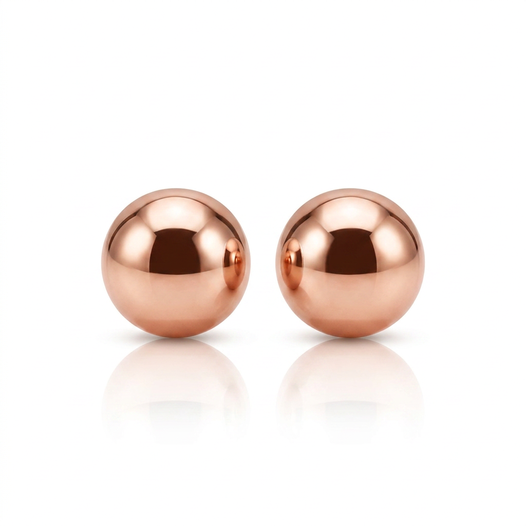 14k Rose Gold Round Stud Earrings (5.0 mm)  DestGlow