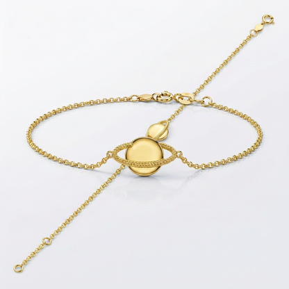 14K Yellow Gold Saturn Bracelet