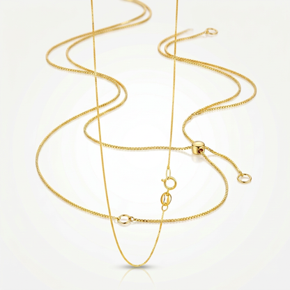 14k Yellow Gold Adjustable Box Chain 0.6mm