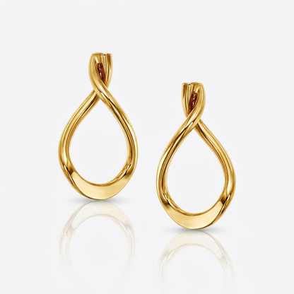 14k Yellow Gold Polished Tear Drop Earrings