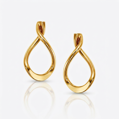 14k Yellow Gold Polished Tear Drop Earrings