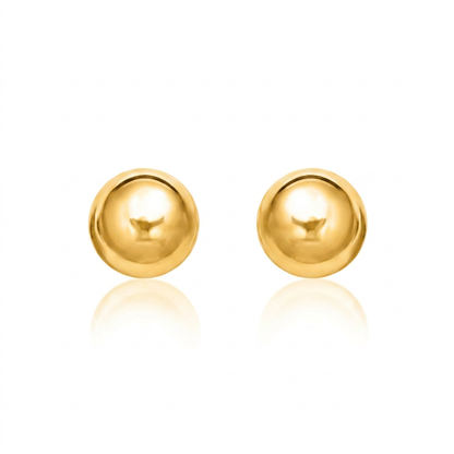 14k Yellow Gold Round Stud Earrings (6.0 mm)