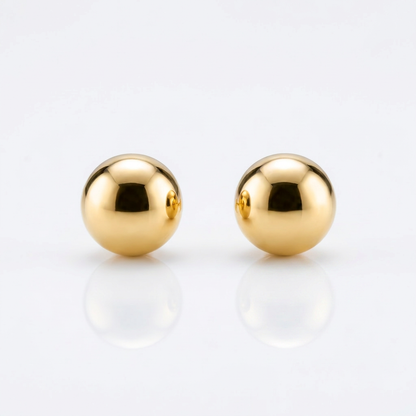 14k Yellow Gold Round Stud Earrings (6.0 mm)