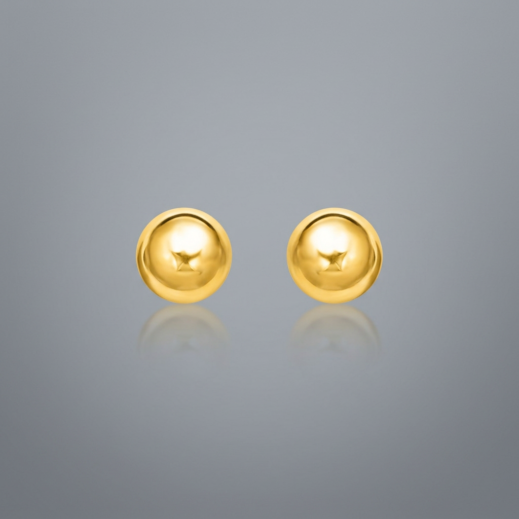 14k Yellow Gold Ball Style Stud Earrings (4.0 mm)  DestGlow