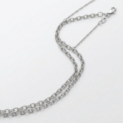 Double Extendable Cable Chain in 14k White Gold (1.0mm)