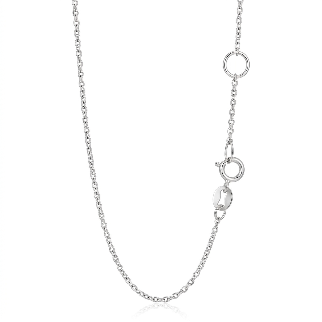 14k White Gold Adjustable Cable Chain 1.1mm  DestGlow