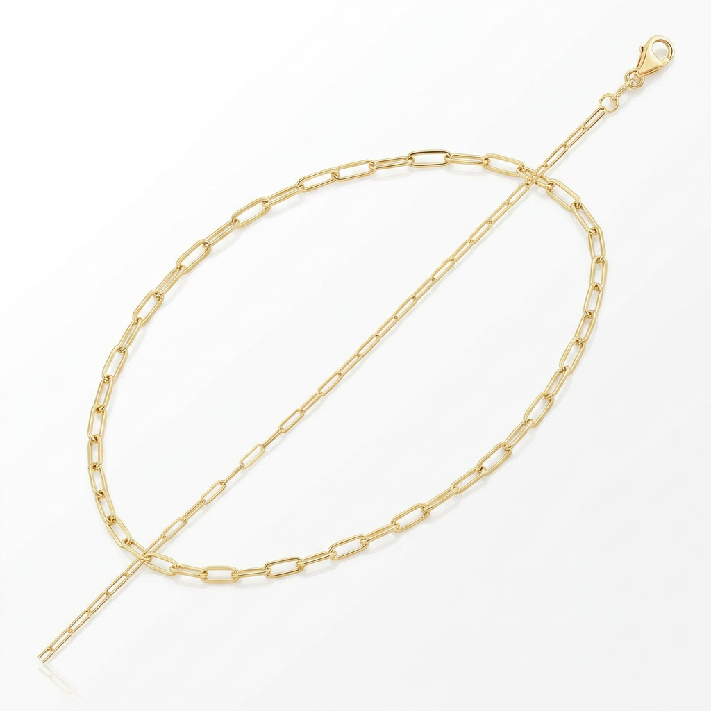 14K Yellow Gold Fine Paperclip Anklet (1.5mm)  DestGlow