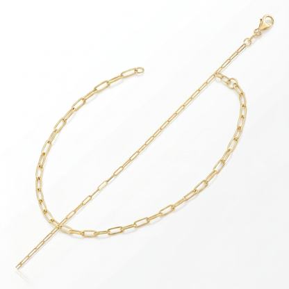 14K Yellow Gold Fine Paperclip Anklet (1.5mm)