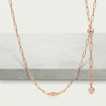 14k Rose Gold Adjustable Paperclip Chain 1.5mm