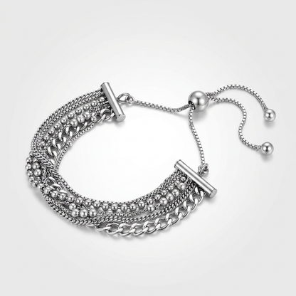 Adjustable Multi Chain Bracelet in Sterling Silver