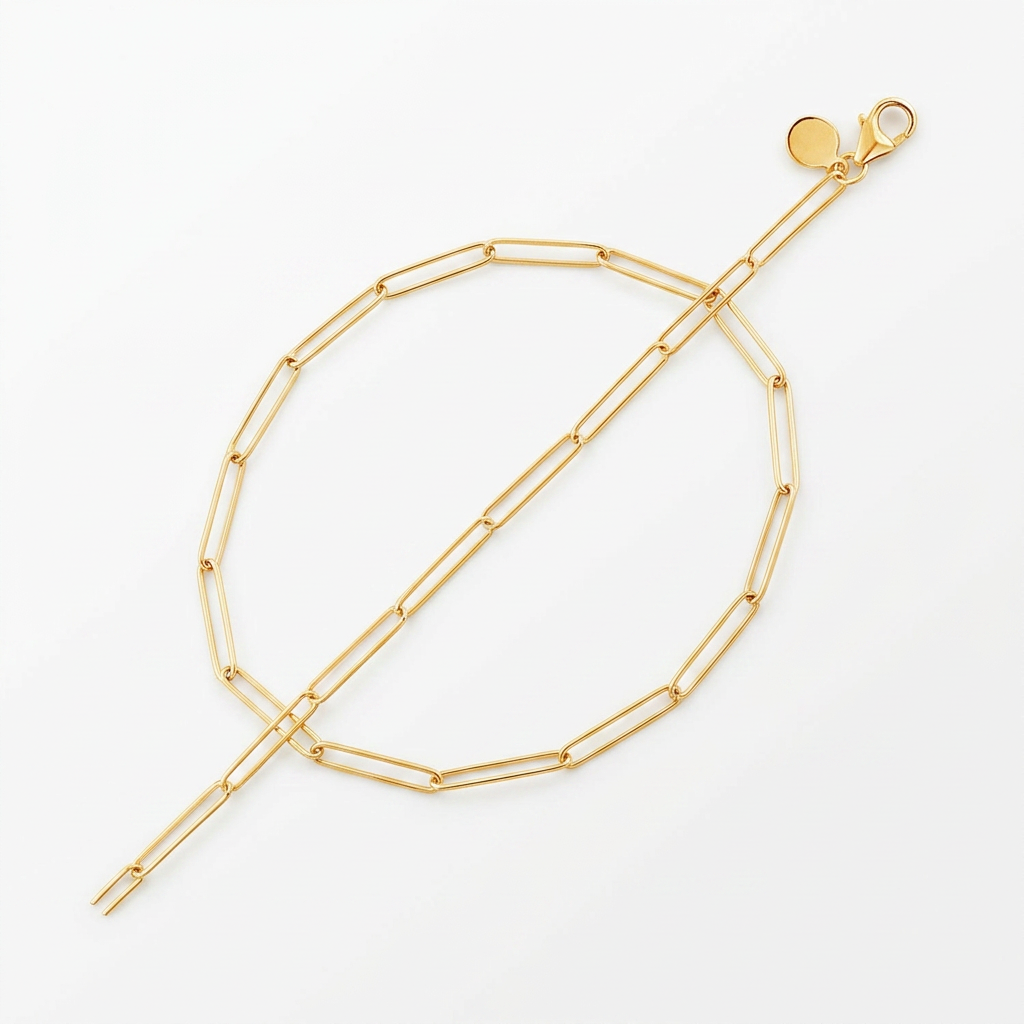 14k Yellow Gold Wire Paperclip Bracelet (2.7mm)  DestGlow