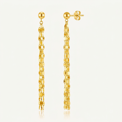 14k Yellow Gold Polished Drop Earrings