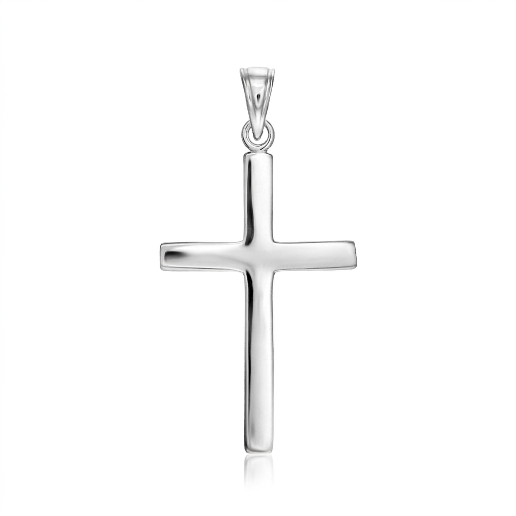 Sterling Silver Polished Cross Pendant  DestGlow